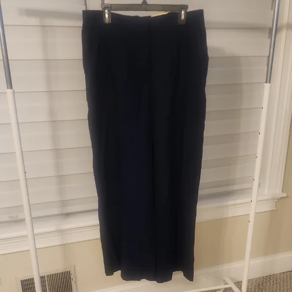 Max Studio Dark Blue Linen Blend Wide Leg Pants Size XL - Picture 2 of 5
